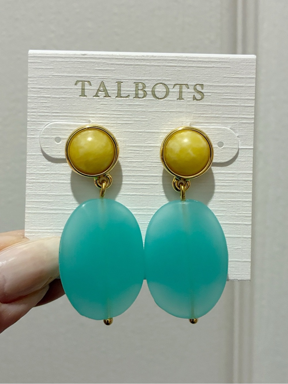 [ FINAL price ] Talbots Yellow & Aqua Drop Earrings